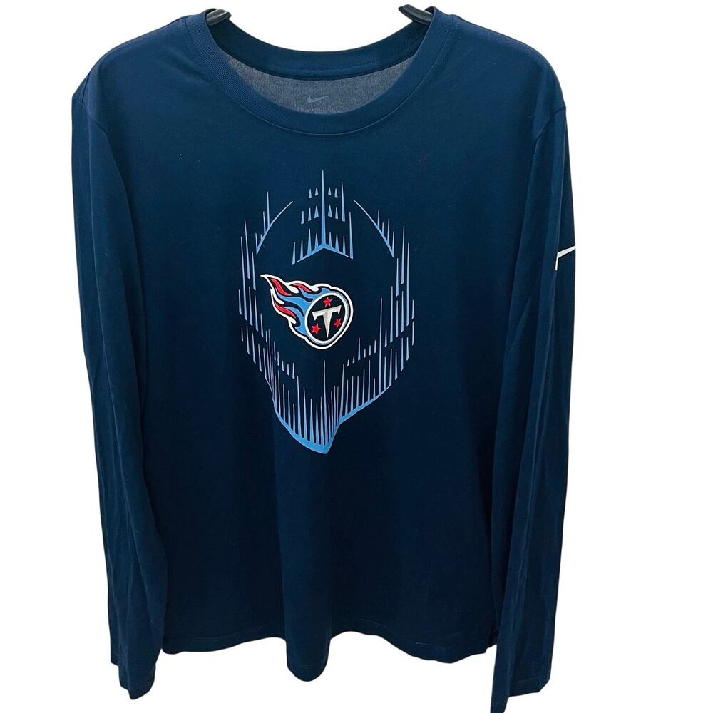 Nike Tennessee Titans Legend Icon Long Sleeve Shirt Men Medium Navy Blue Dri Fit